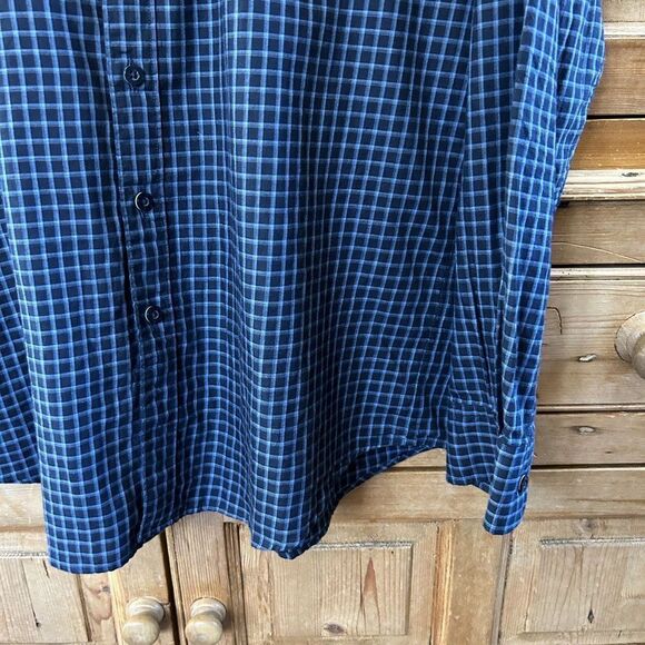 Rodd & Gunn Large Sports Fit Long Sleeve Button Front Shirt Navy Blue Plaid - Picture 7 of 12